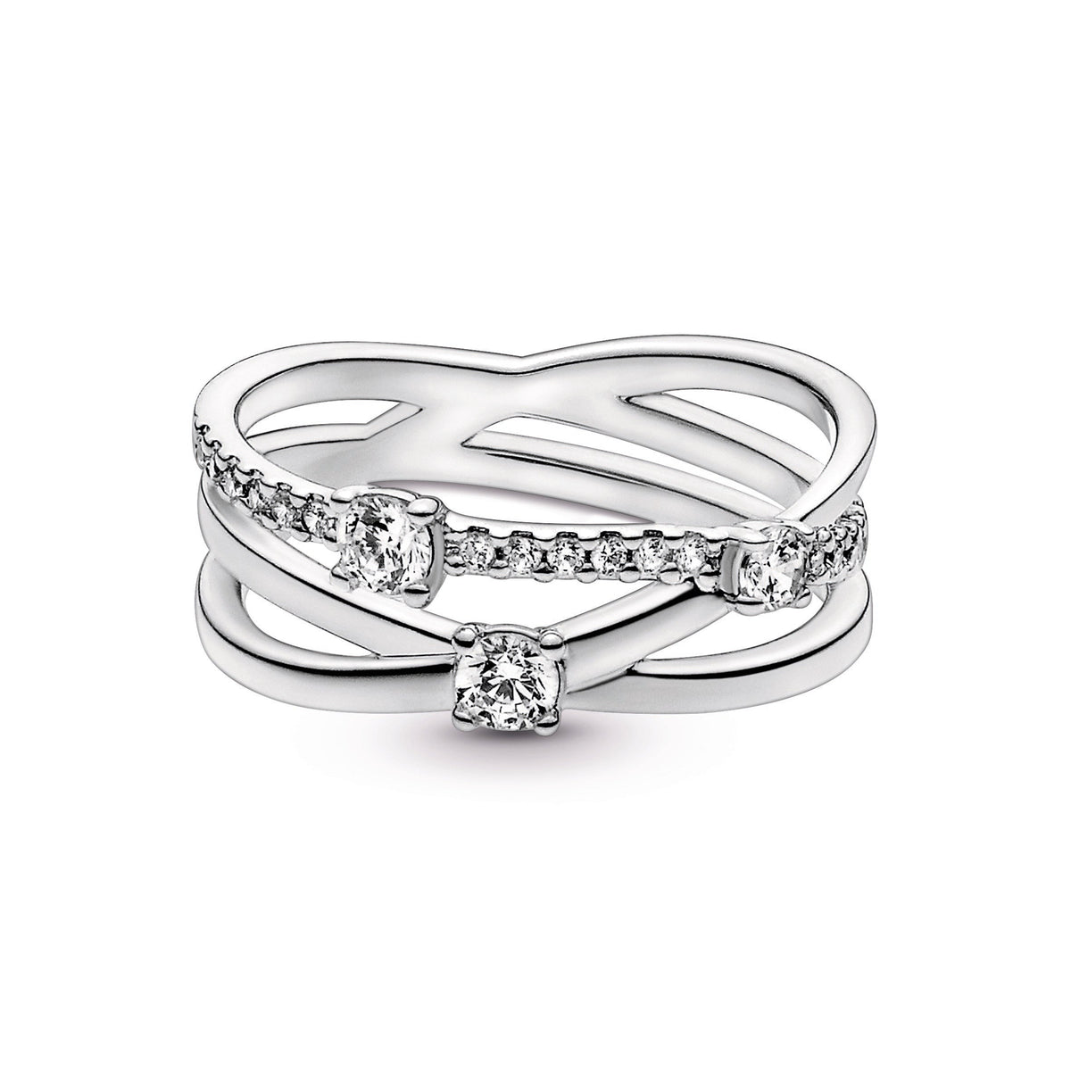 Pandora Sparkling Triple Band Ring