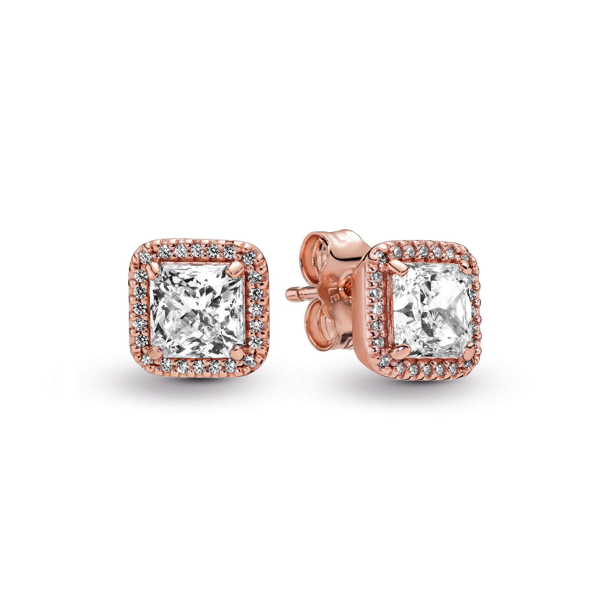 Pandora Square Sparkle Halo Stud Earrings
