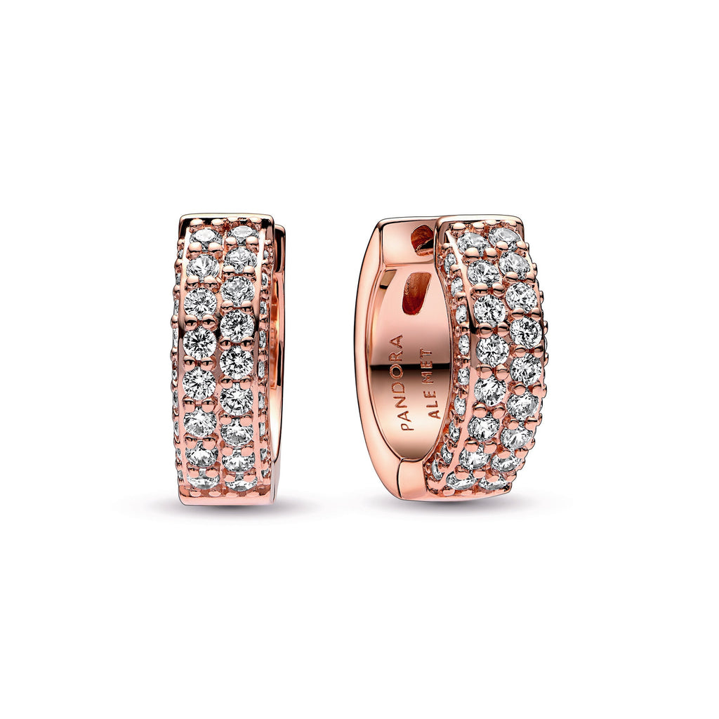 Pandora Timeless Pave Double-row Hoop Earrings