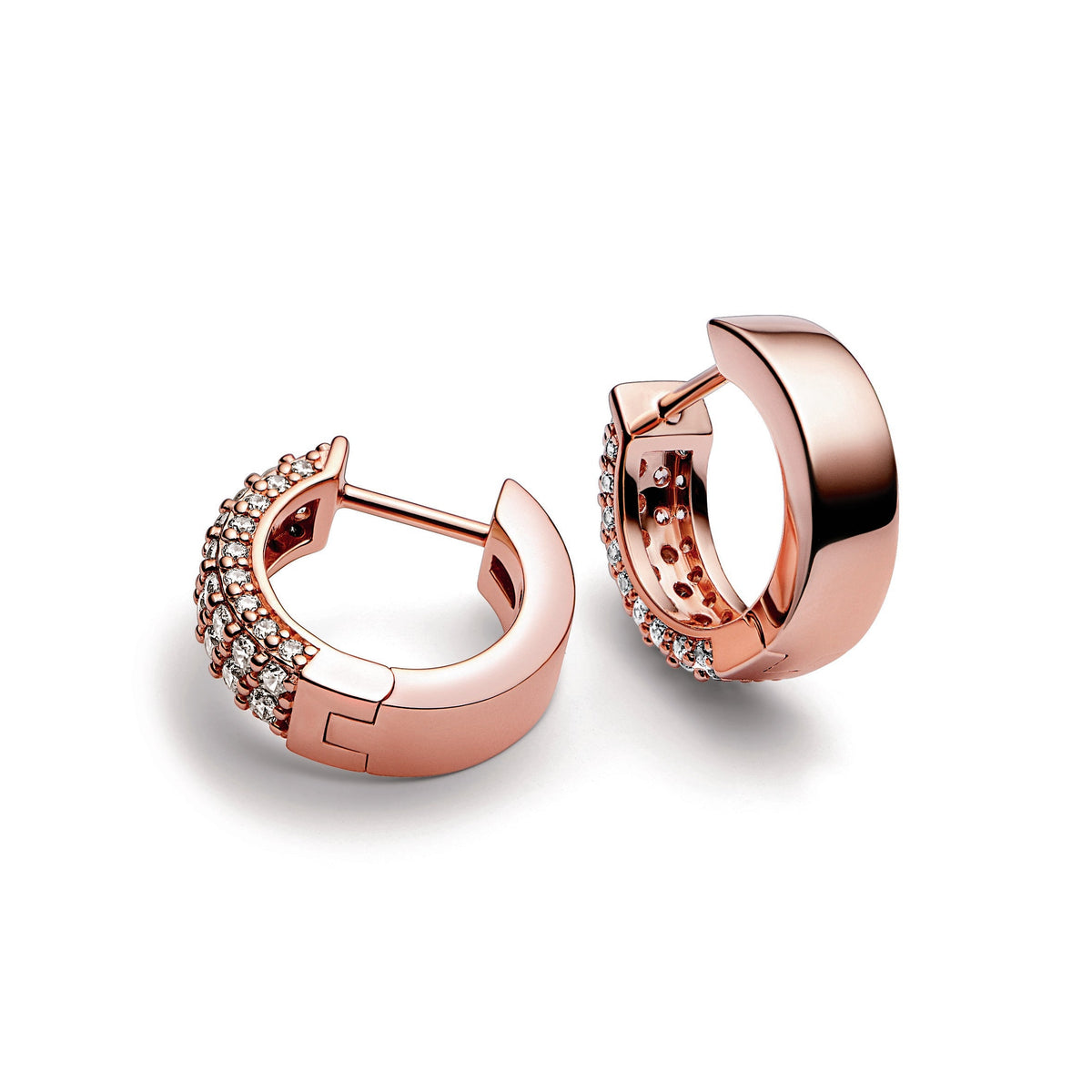 Pandora Timeless Pave Double-row Hoop Earrings
