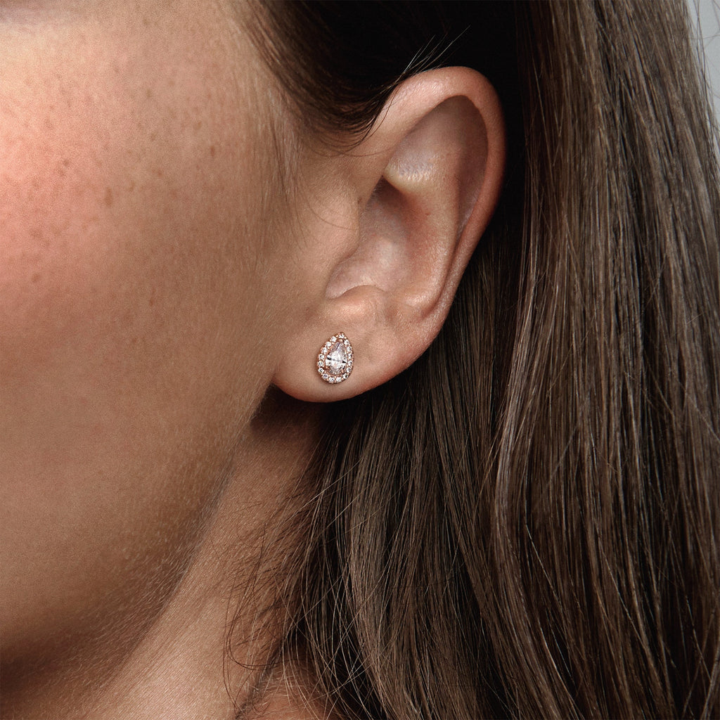 Pandora Teardrop Halo Stud Earrings