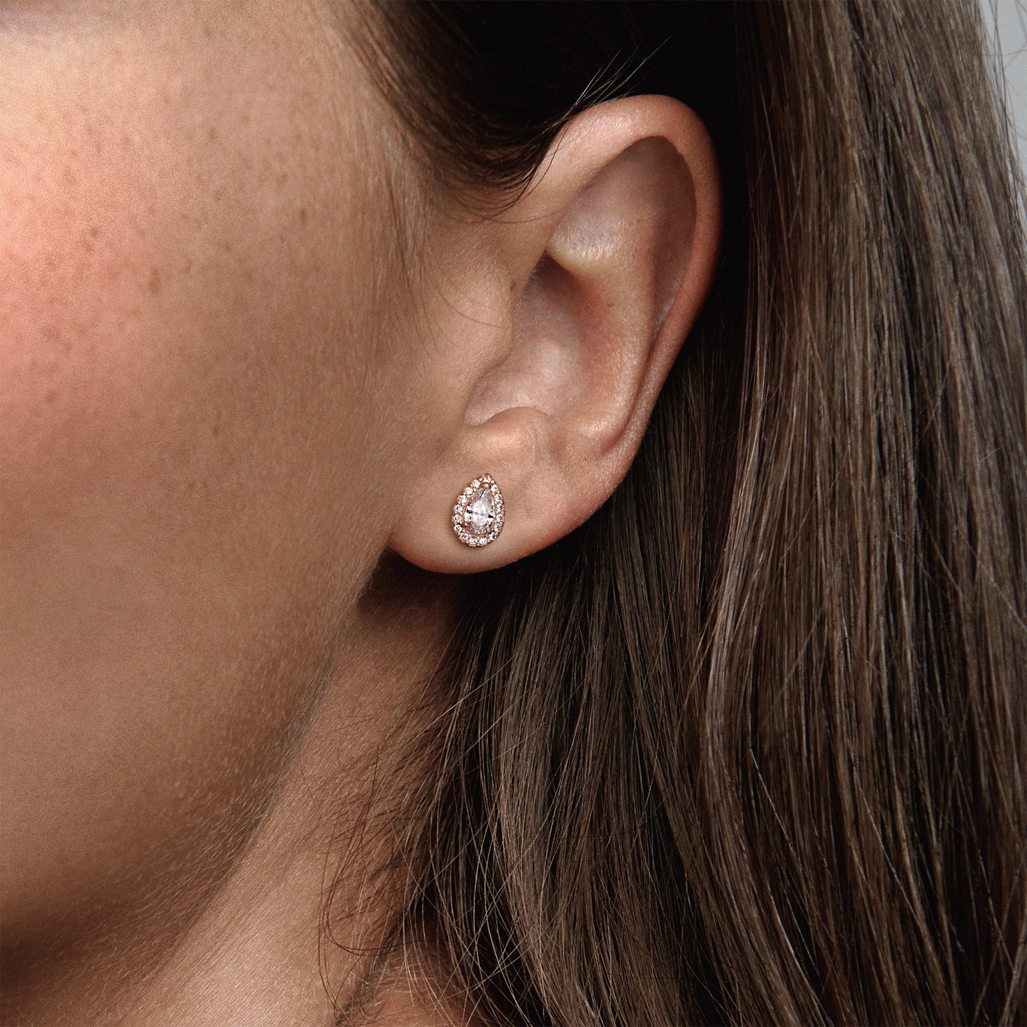 Pandora Teardrop Halo Stud Earrings