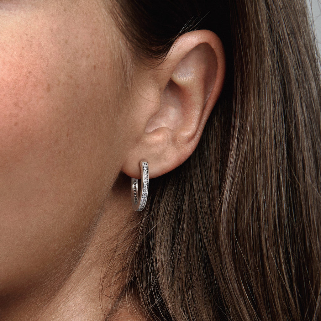 Pandora Pave Hoop Earrings