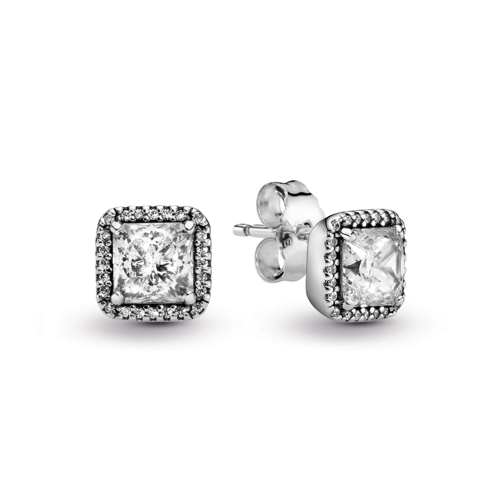 Pandora Square Sparkle Halo Stud Earrings