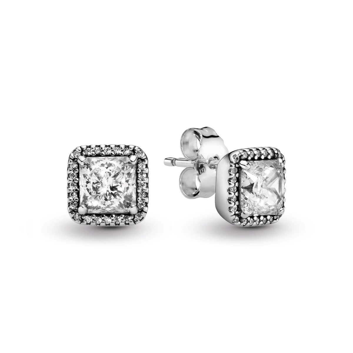 Pandora Square Sparkle Halo Stud Earrings