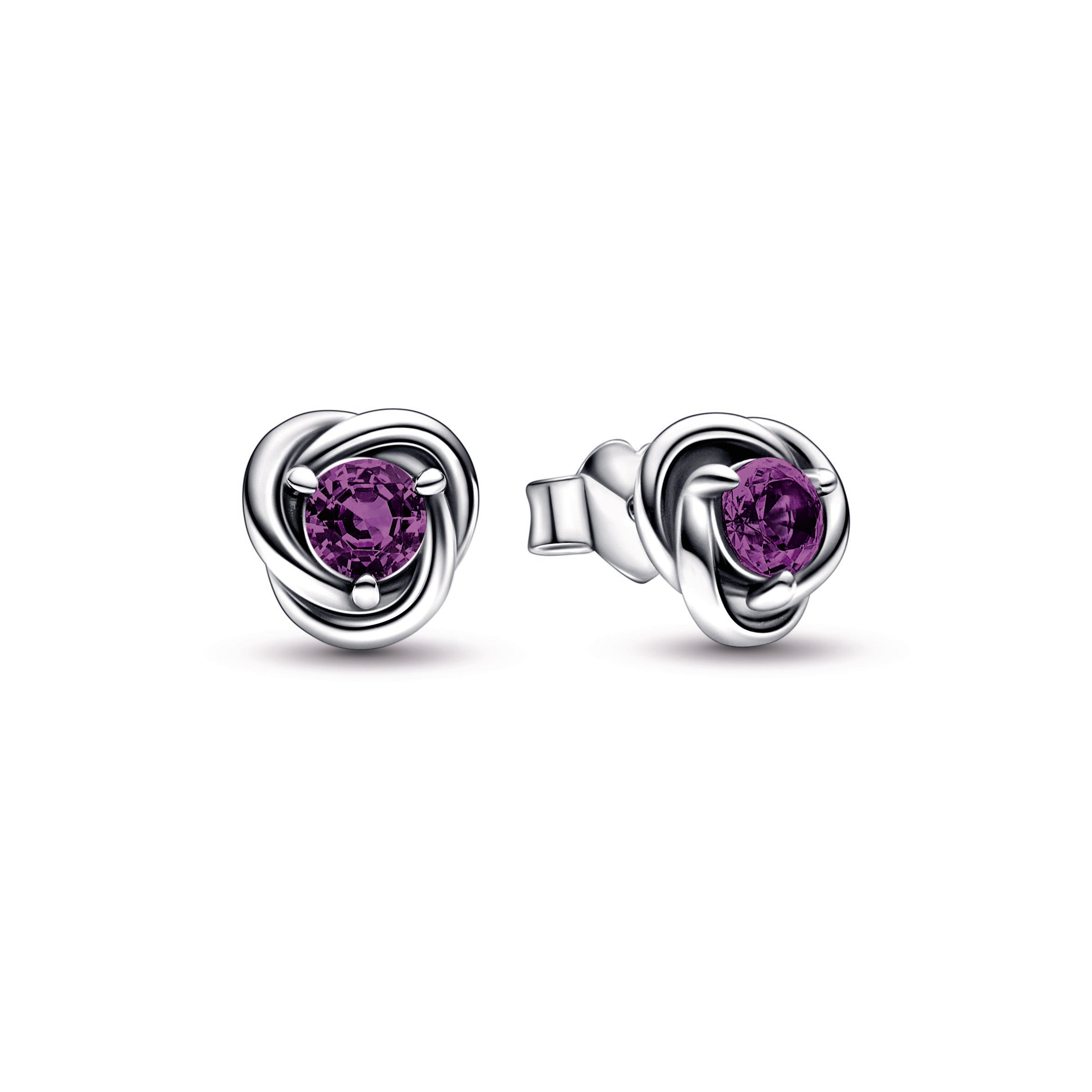 Pandora Purple Eternity Circle Stud Earrings
