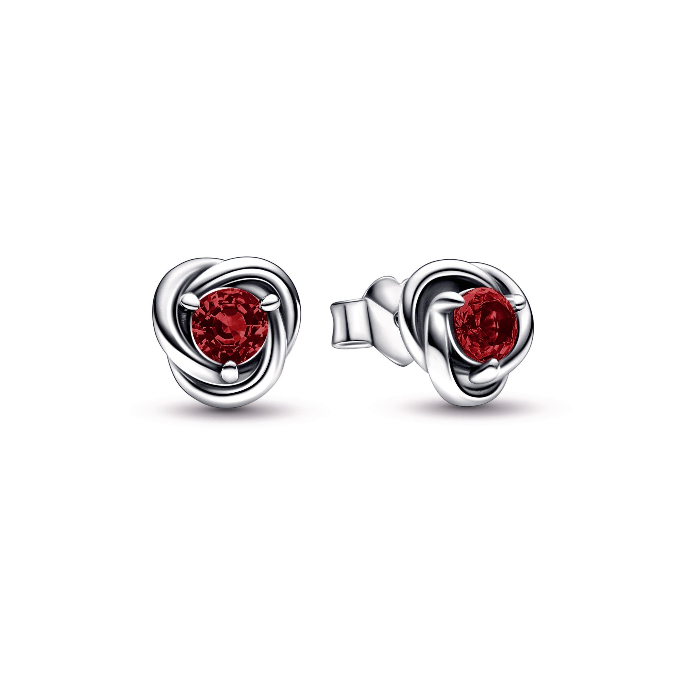 Pandora Red Eternity Circle Stud Earrings