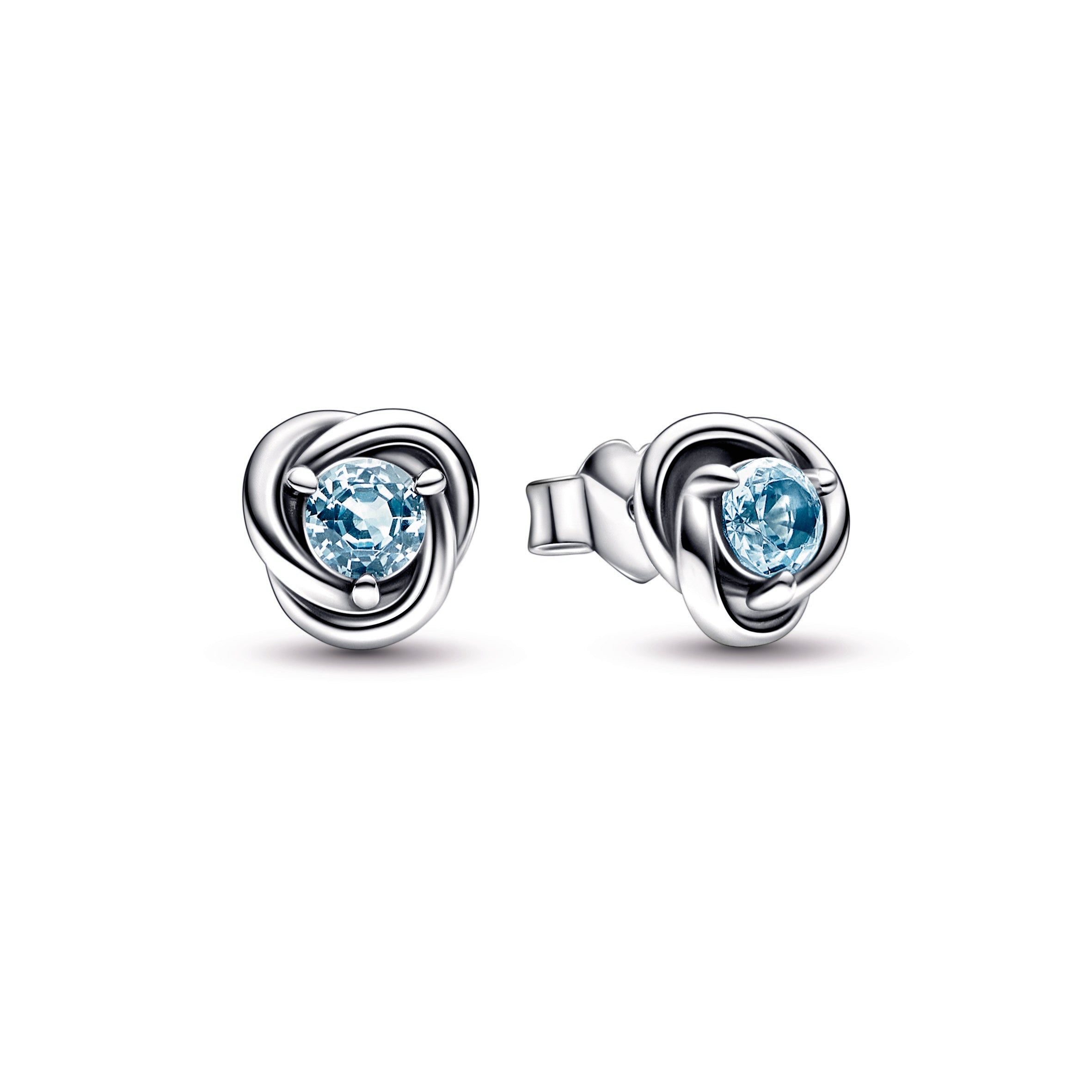 Pandora Sea Aqua Blue Eternity Circle Stud Earrings