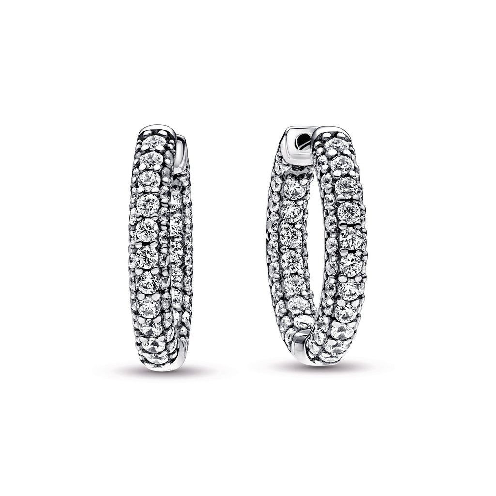 Pandora Timeless Pave Single-row Hoop Earrings