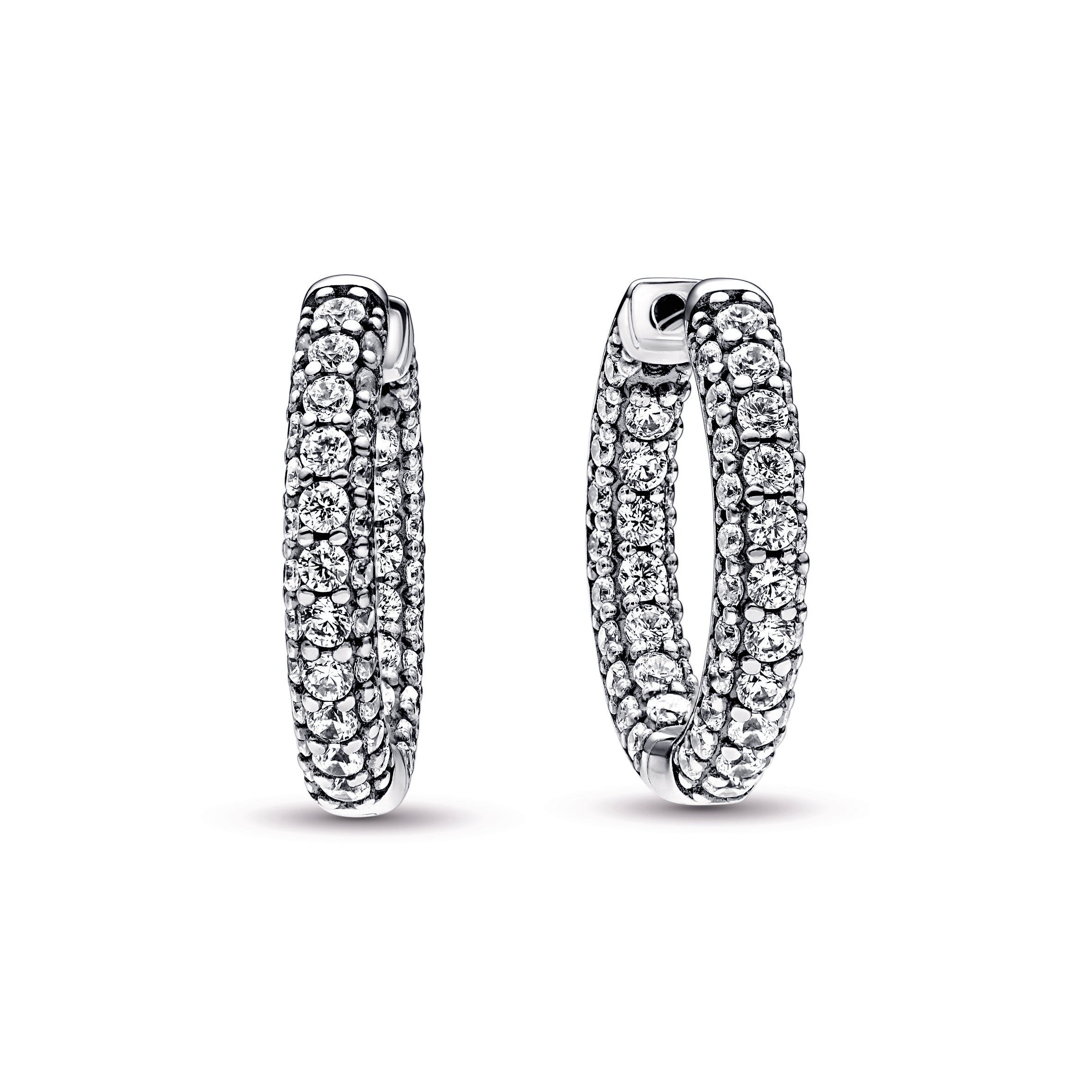 Pandora Timeless Pave Single-row Hoop Earrings