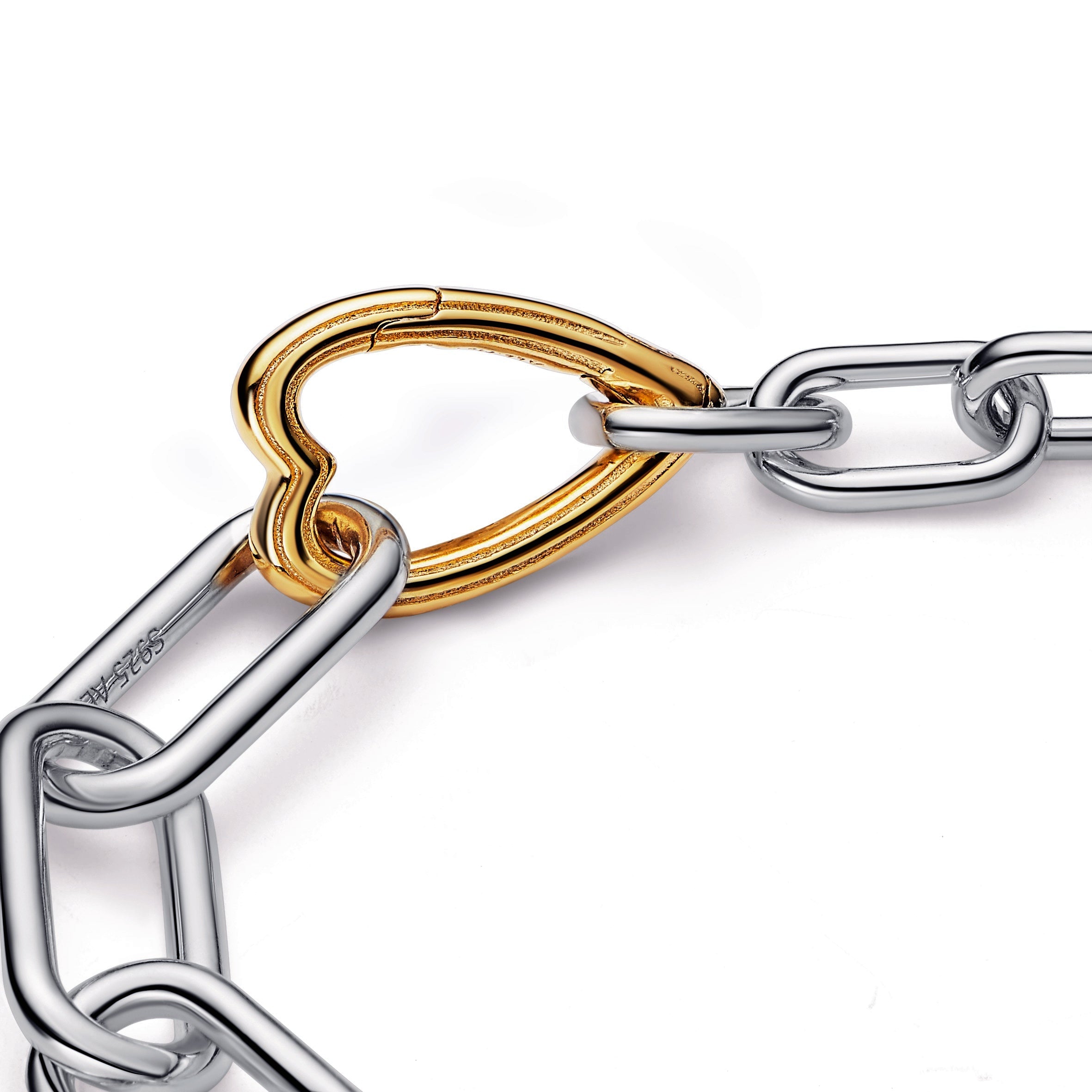 Pandora ME Two-Tone Heart Link Chain Bracelet