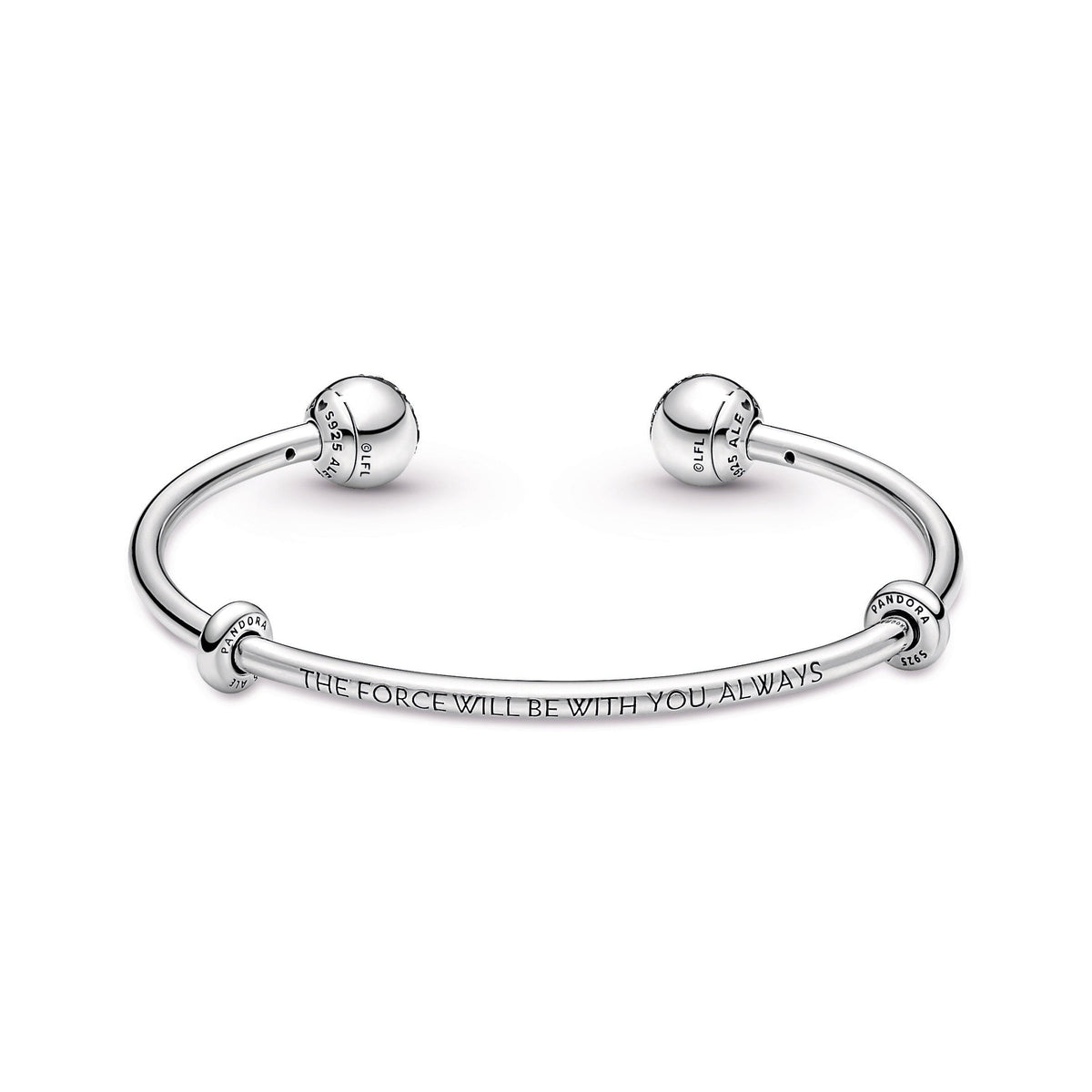 Pandora Moments Star Wars Light & Dark Side Logo Open Bangle