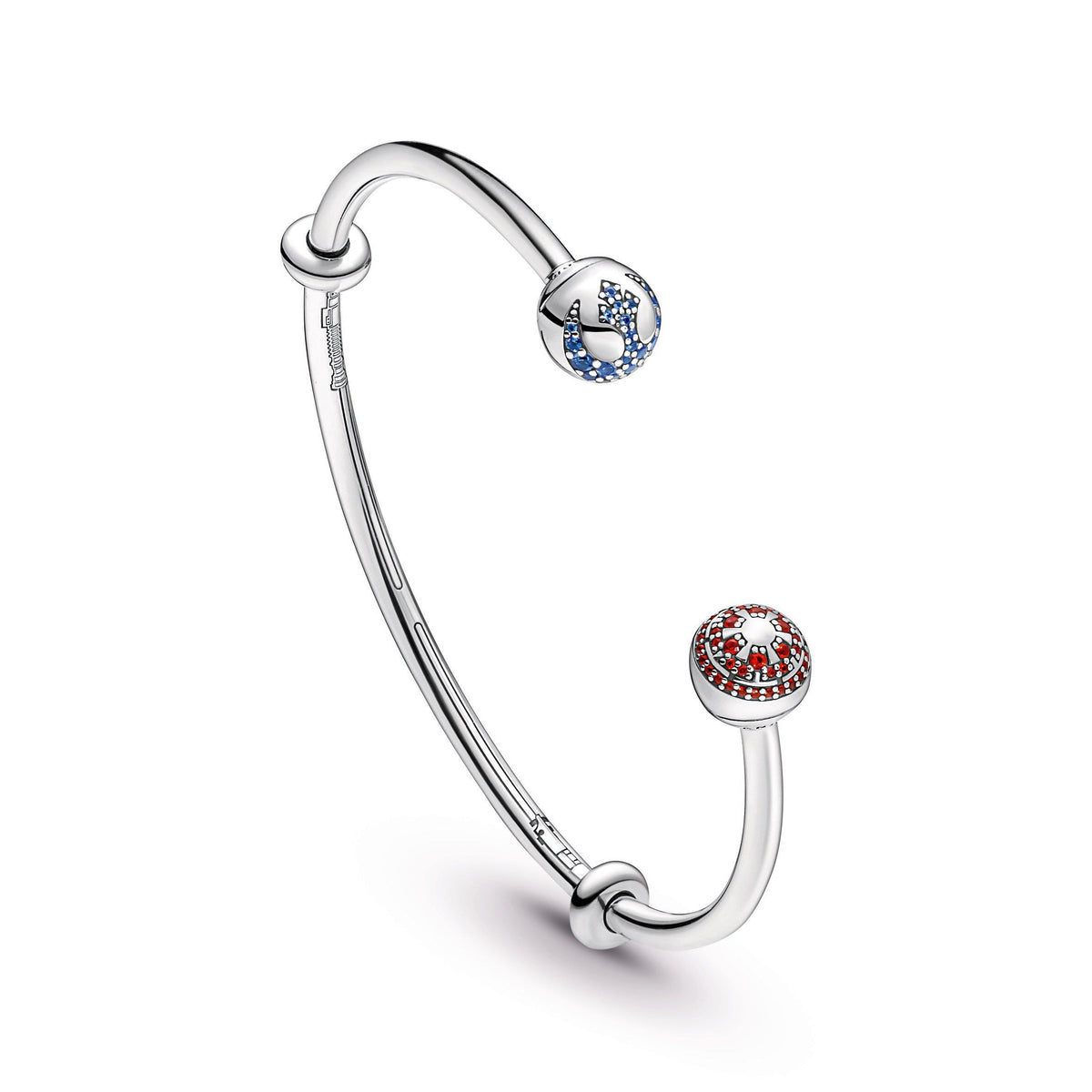 Pandora Moments Star Wars Light & Dark Side Logo Open Bangle