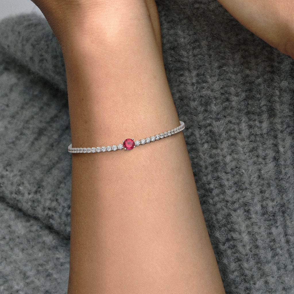 Pandora Red Sparkling Round Pave Tennis Bracelet