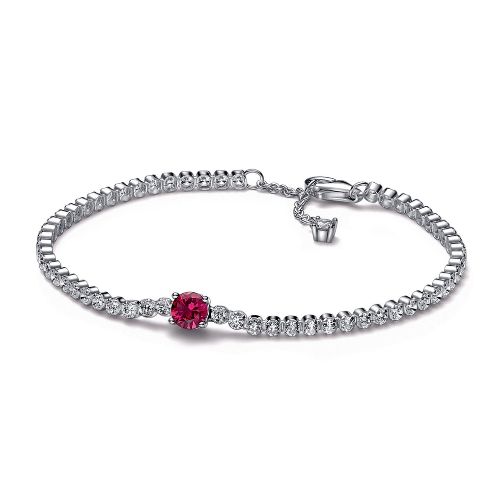 Pandora Red Sparkling Round Pave Tennis Bracelet