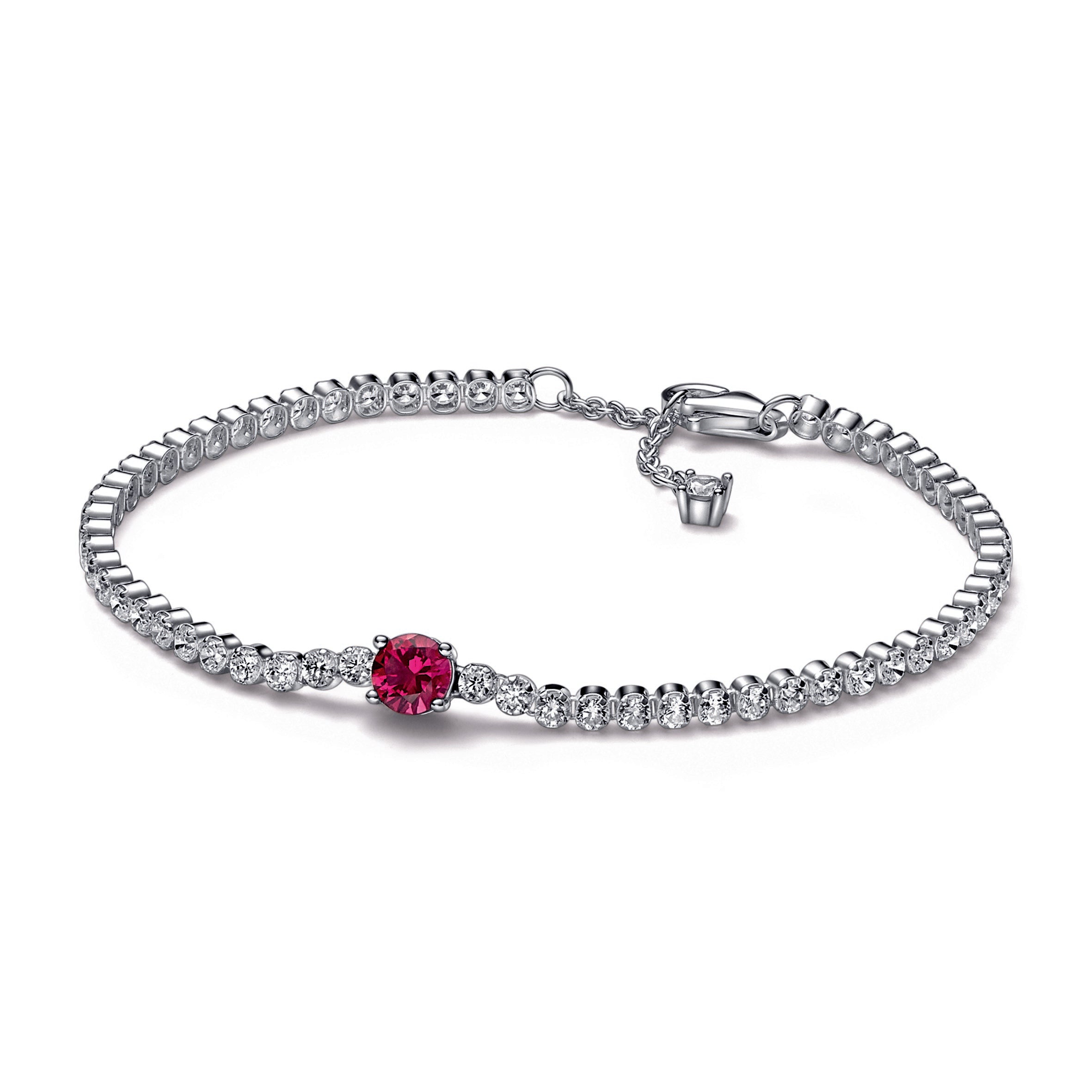 Pandora Red Sparkling Round Pave Tennis Bracelet