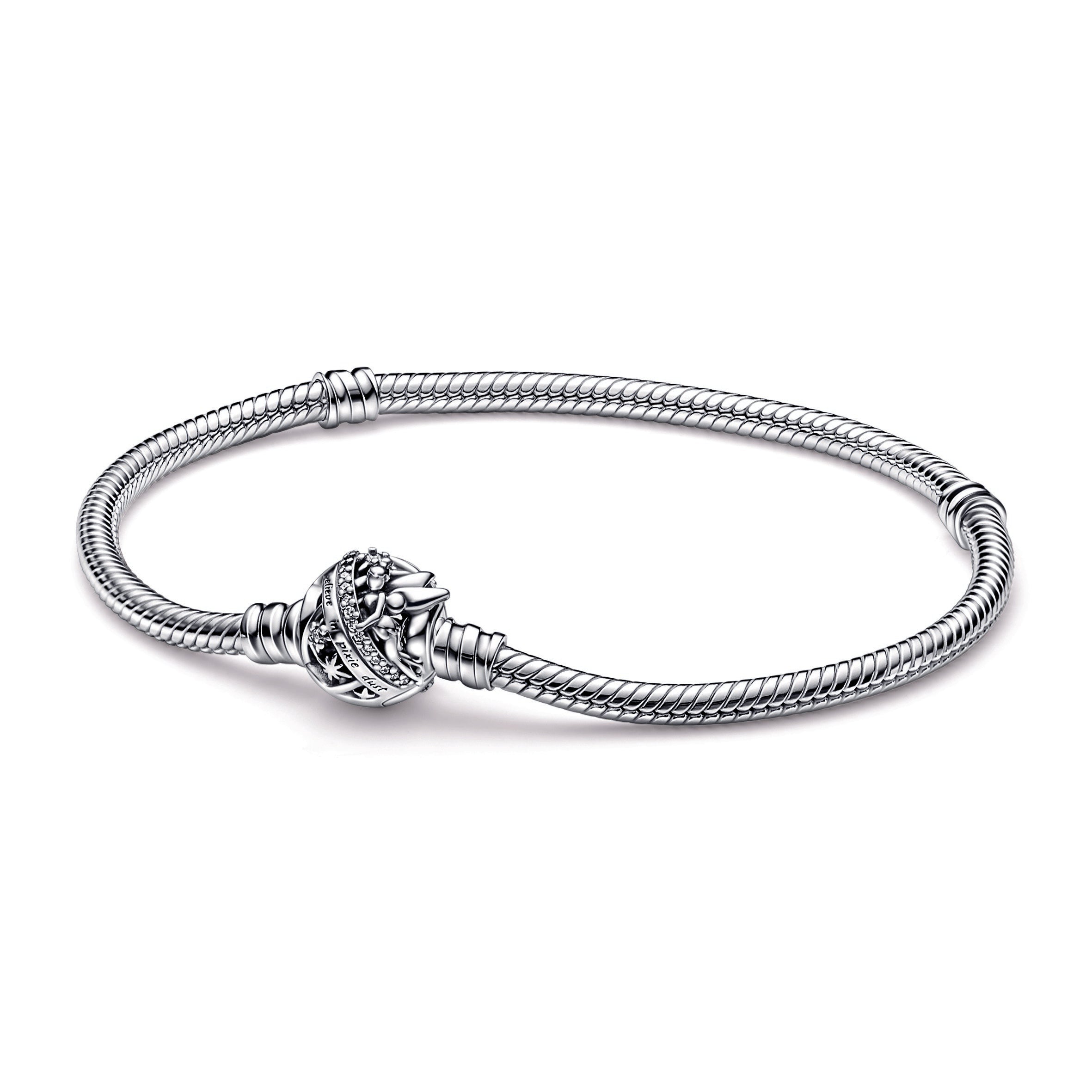 Pandora Disney Tinker Bell Clasp Moments Snake Chain Bracelet