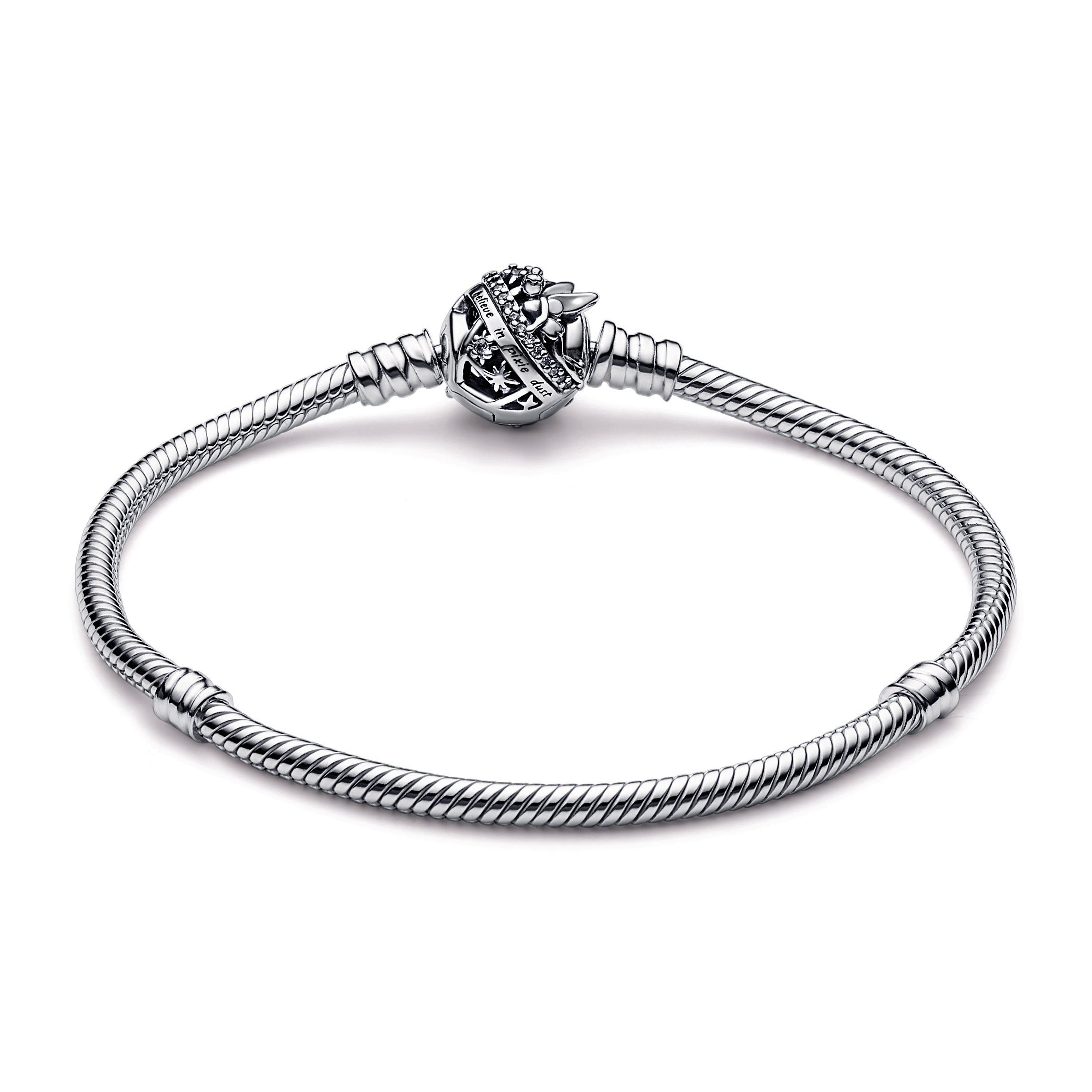 Pandora Disney Tinker Bell Clasp Moments Snake Chain Bracelet