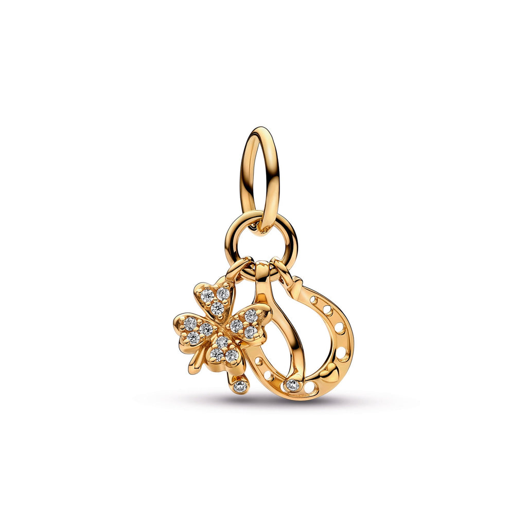 Pandora Lucky Clover, Wishbone & Horseshoe Dangle Charm
