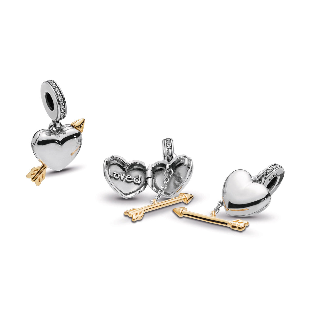 Pandora Loved Heart & Arrow Dangle Charm