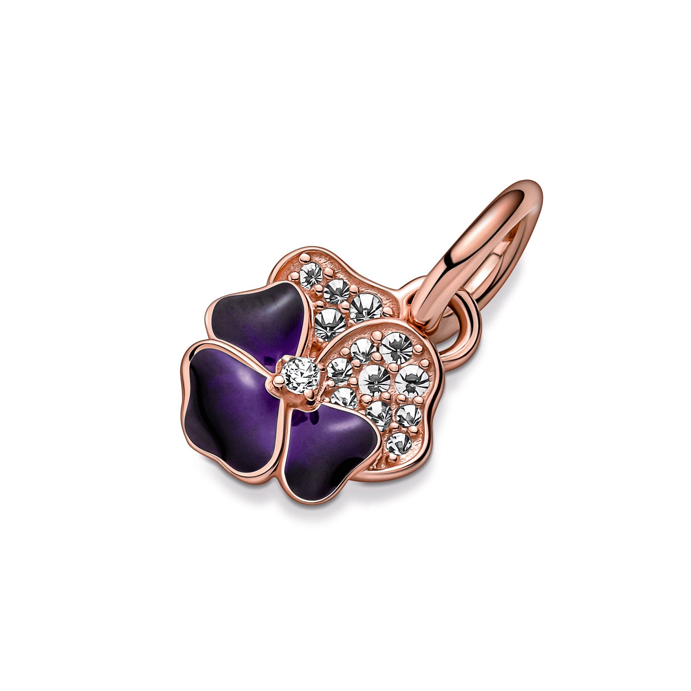 Pandora Deep Purple Pansy Flower Dangle Charm