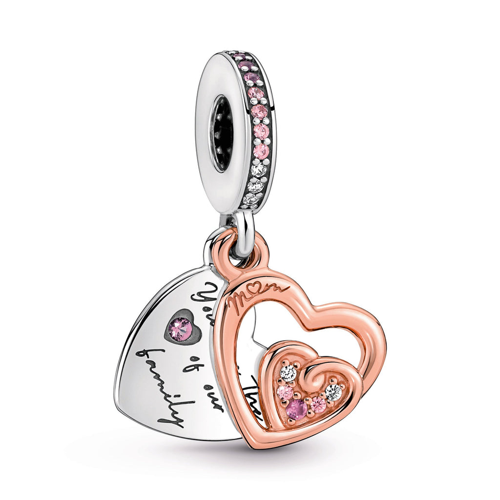 Pandora Entwined Infinite Hearts Double Dangle Charm