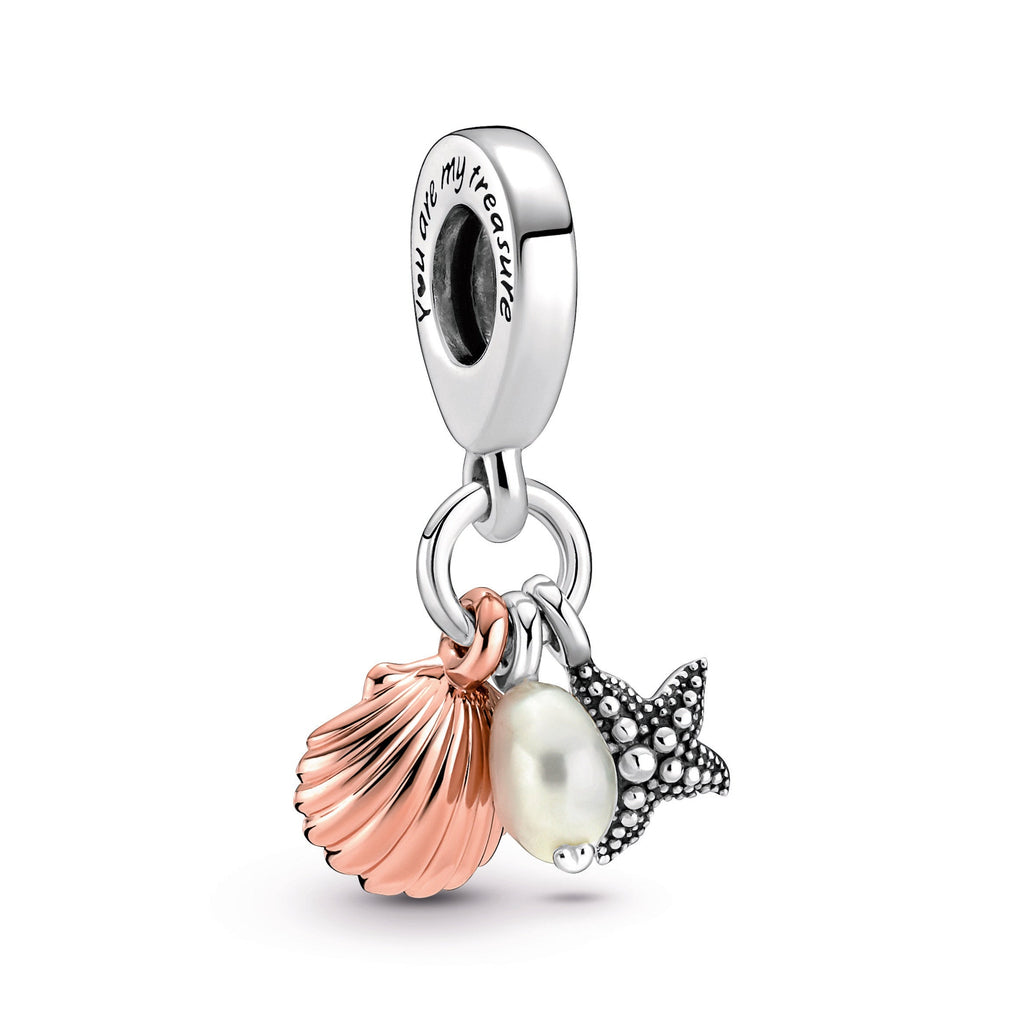 Pandora Freshwater Pearl, Starfish & Shell Triple Dangle Charm
