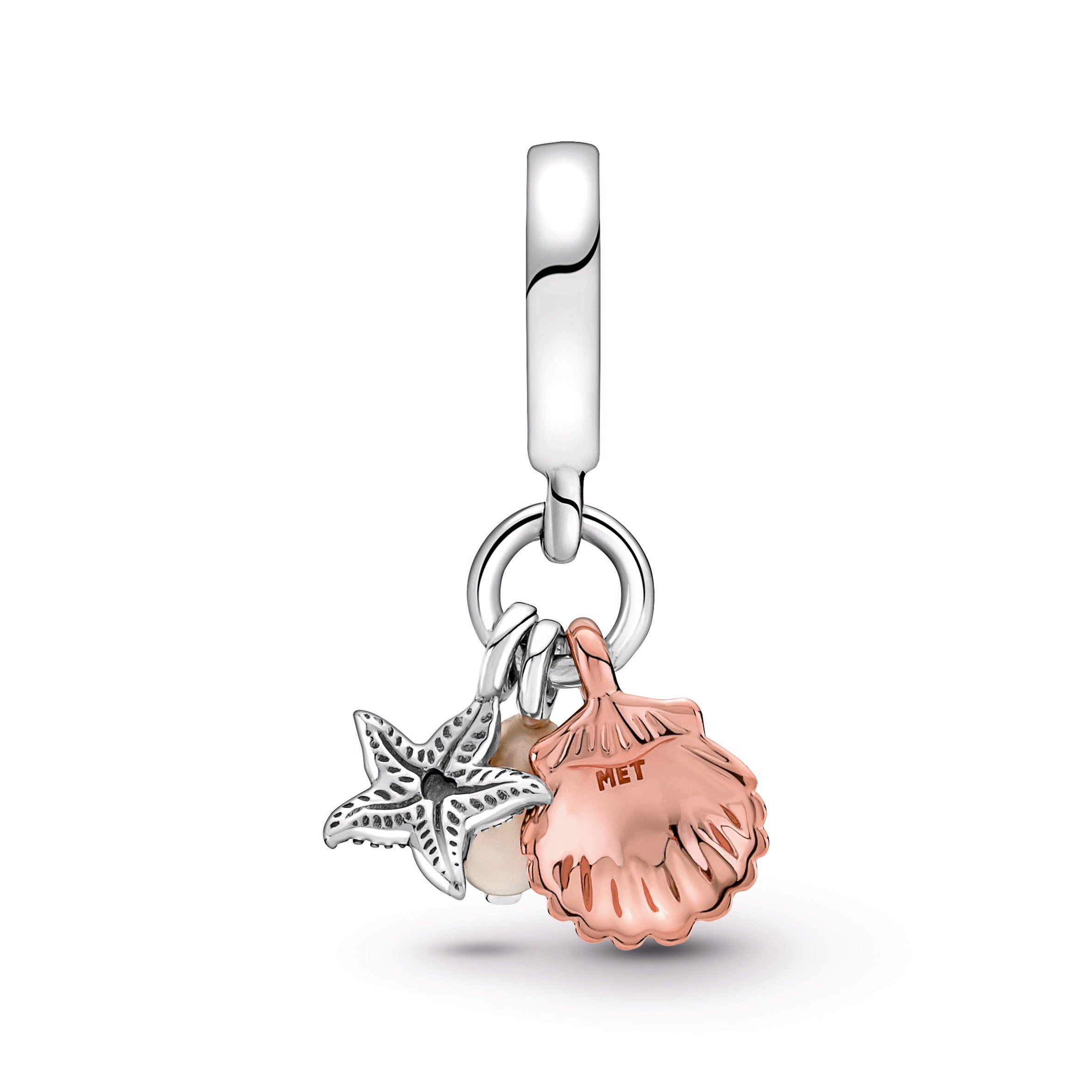 Pandora Freshwater Pearl, Starfish & Shell Triple Dangle Charm