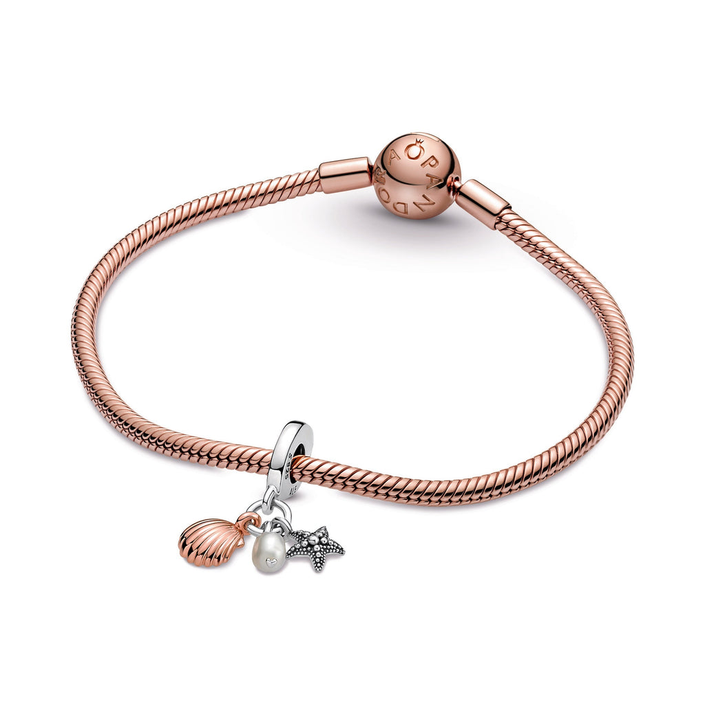 Pandora Freshwater Pearl, Starfish & Shell Triple Dangle Charm