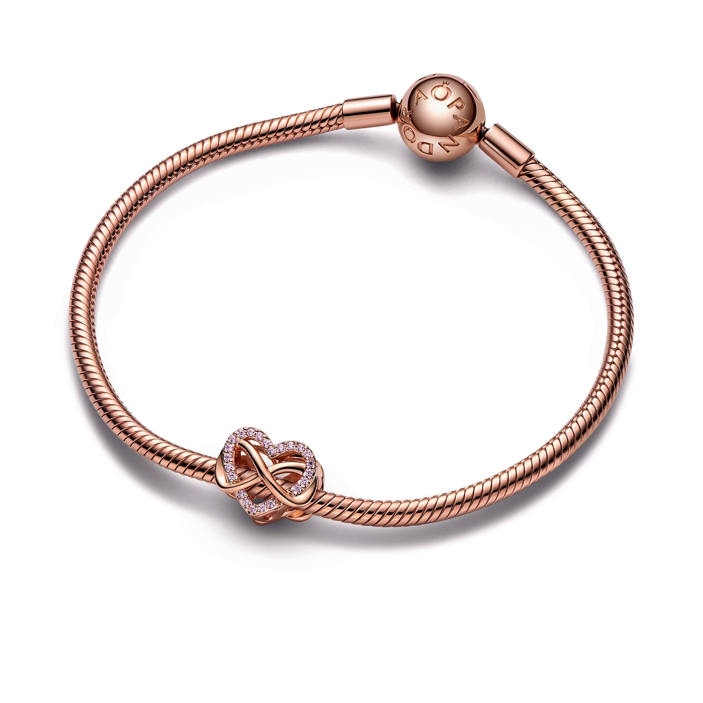 Pandora Sparkling Infinity Pink Heart Charm