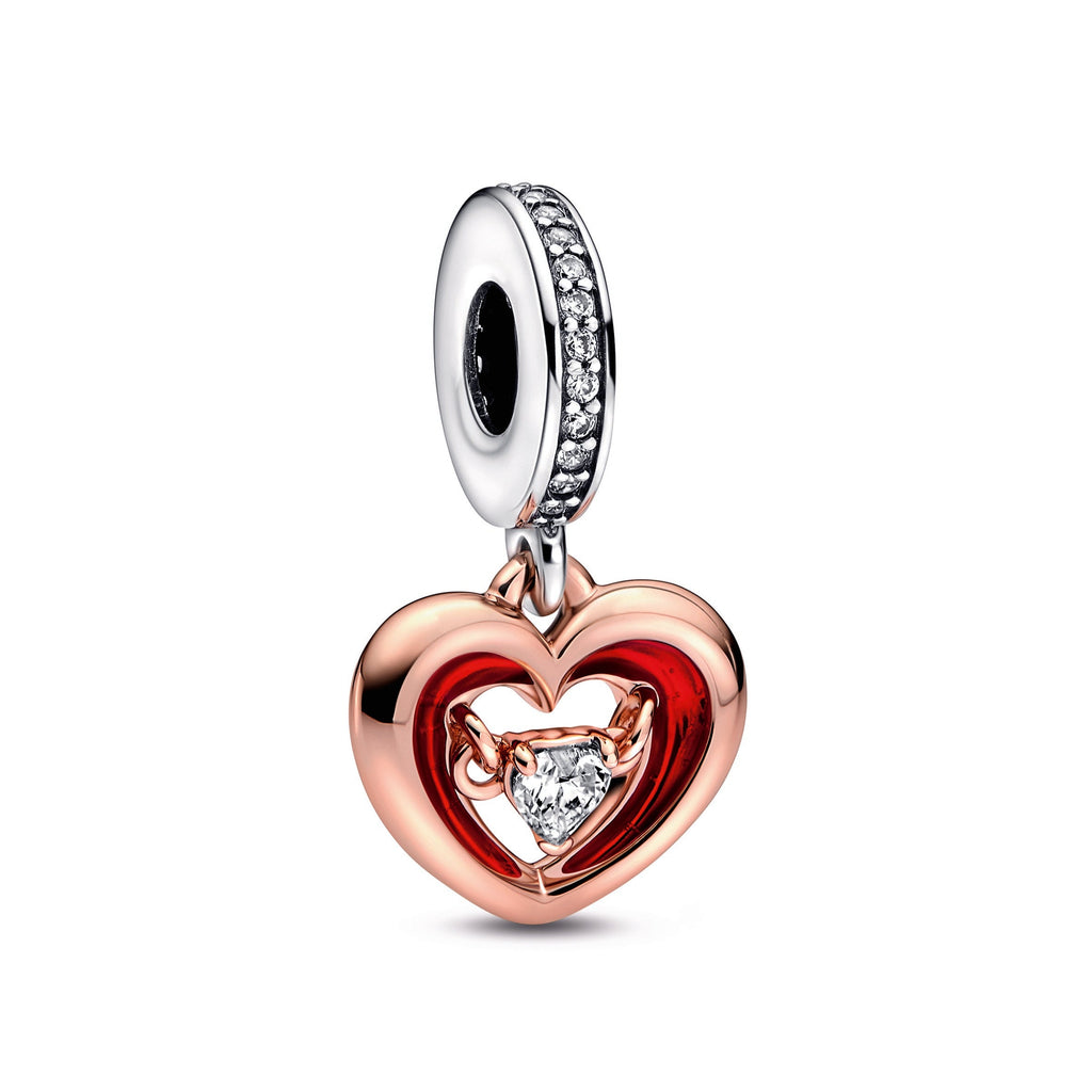 Pandora Two-Tone Radiant Heart Dangle Charm