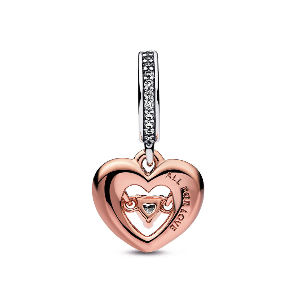 Pandora Two-Tone Radiant Heart Dangle Charm
