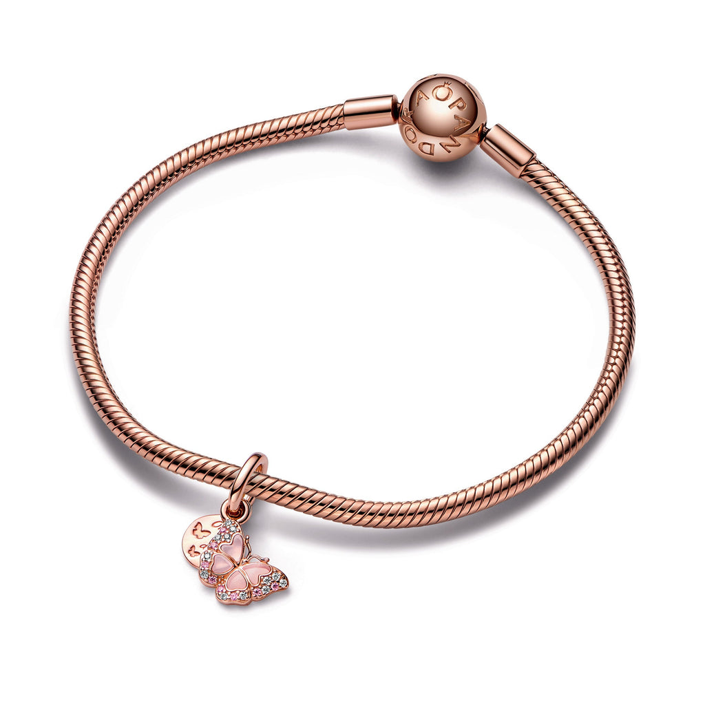 Pandora Pink Butterfly & Quote Double Dangle Charm