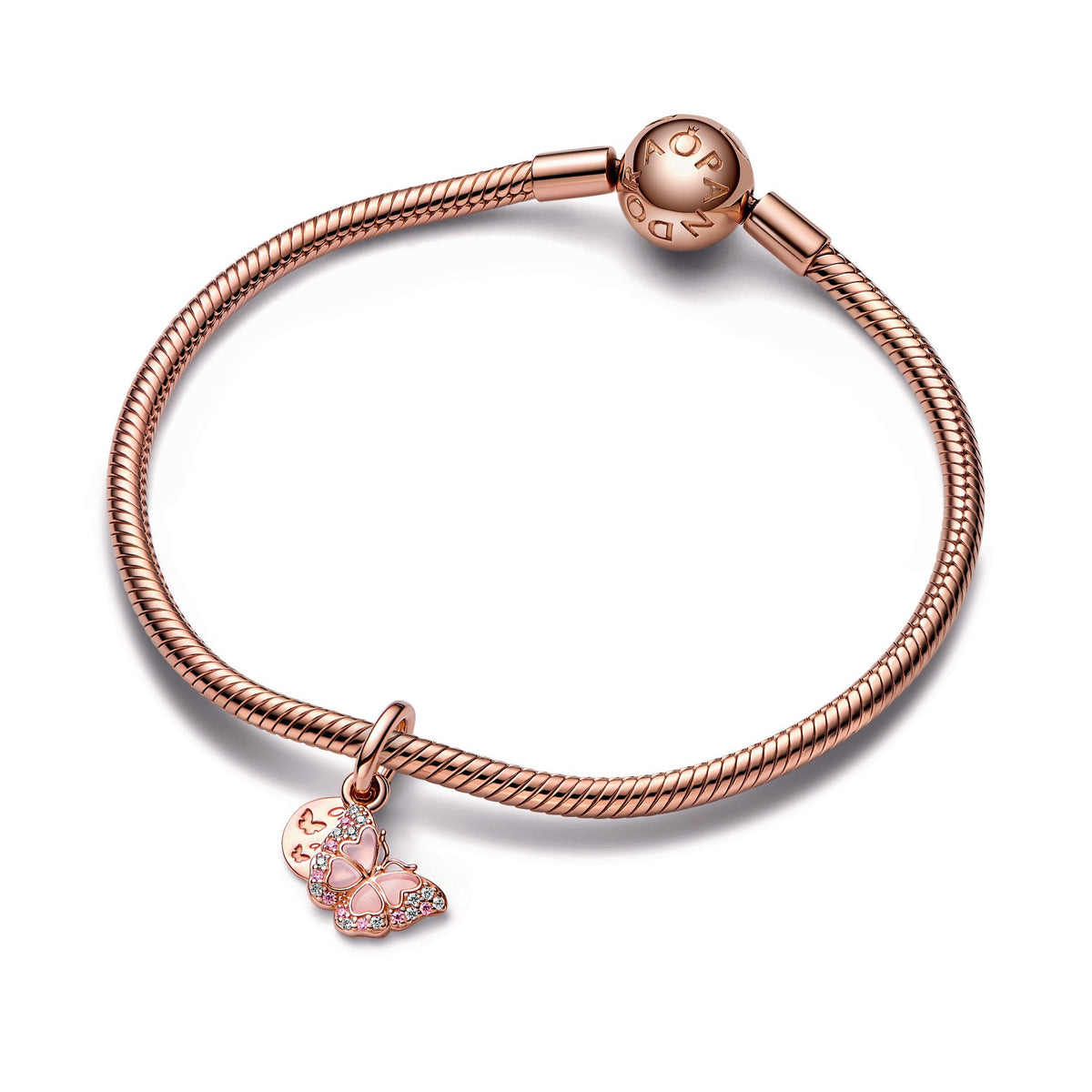 Pandora Pink Butterfly & Quote Double Dangle Charm