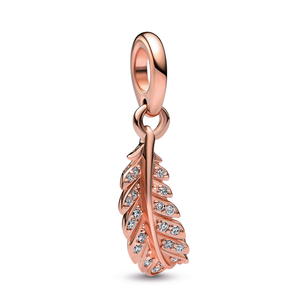 Pandora Floating Curved Feather Dangle Charm