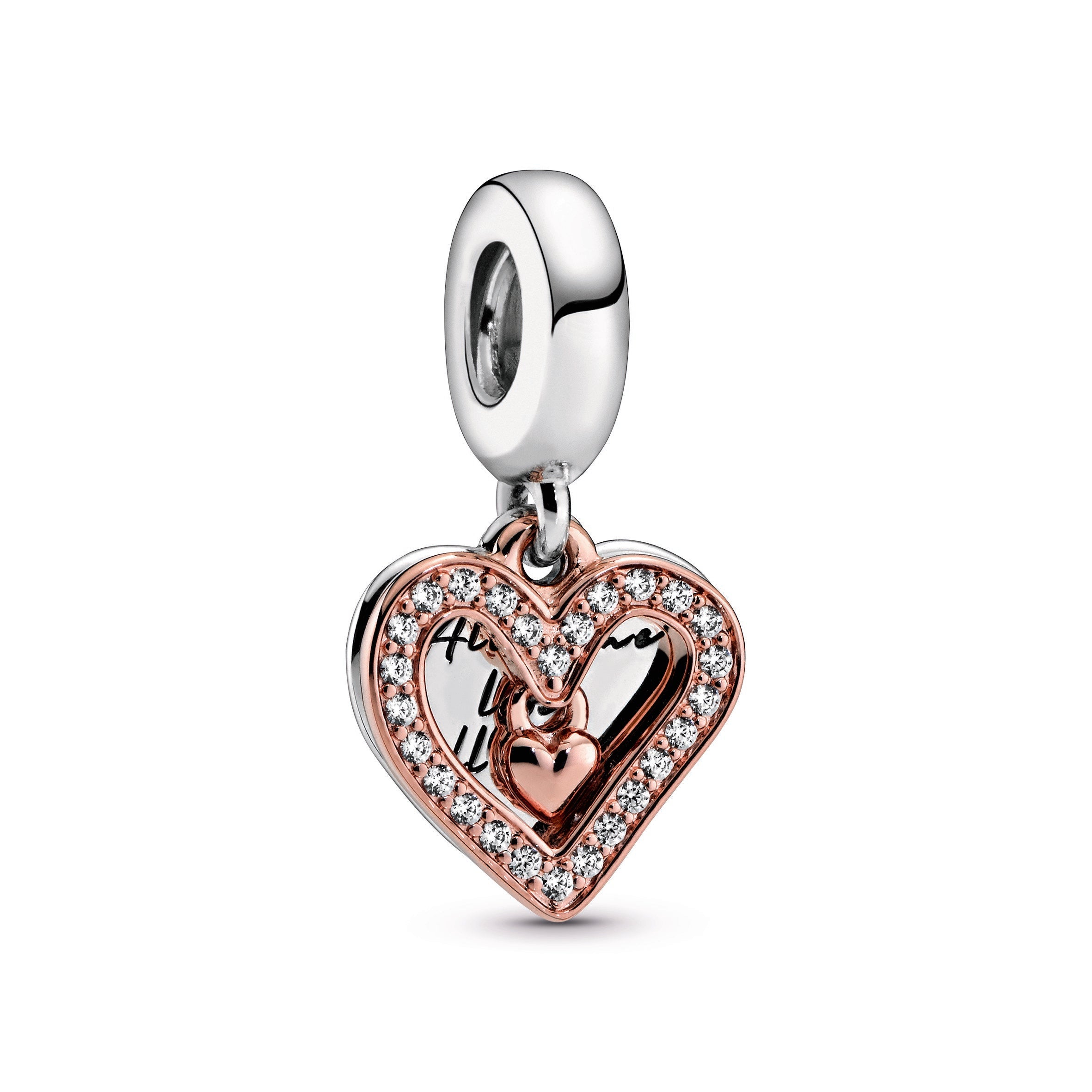 Pandora Sparkling Freehand Heart Dangle Charm