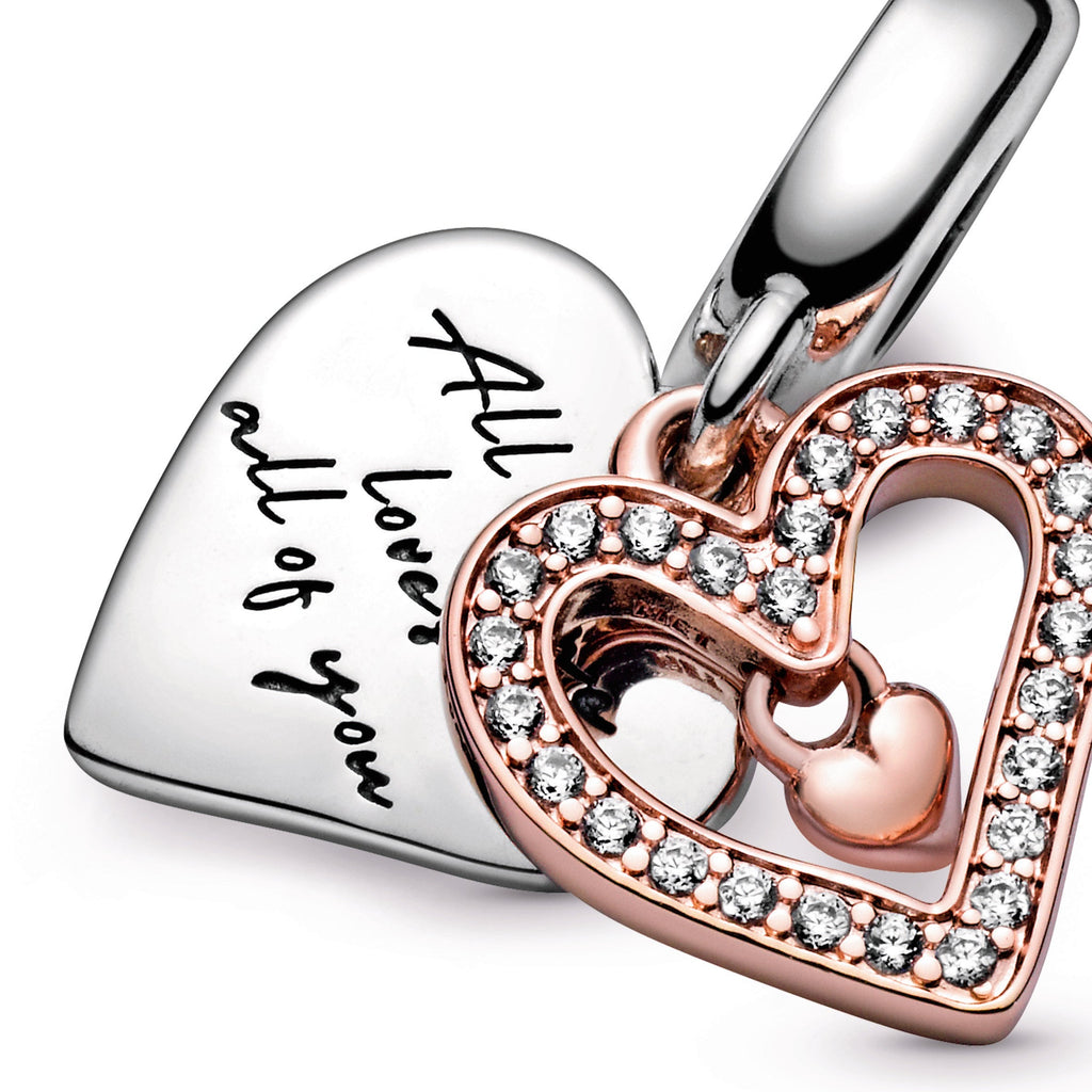 Pandora Sparkling Freehand Heart Dangle Charm