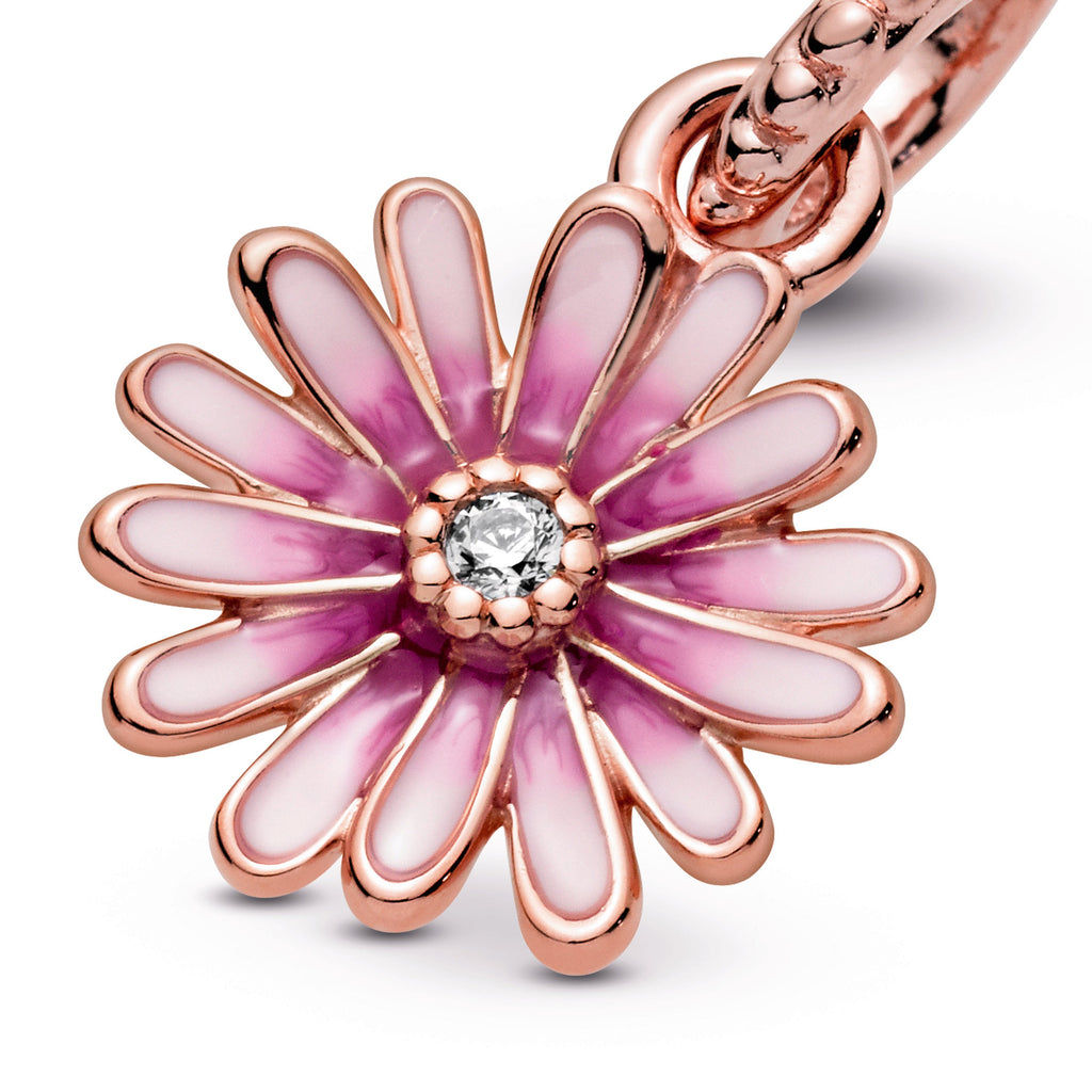 Pandora Pink Daisy Flower Dangle Charm