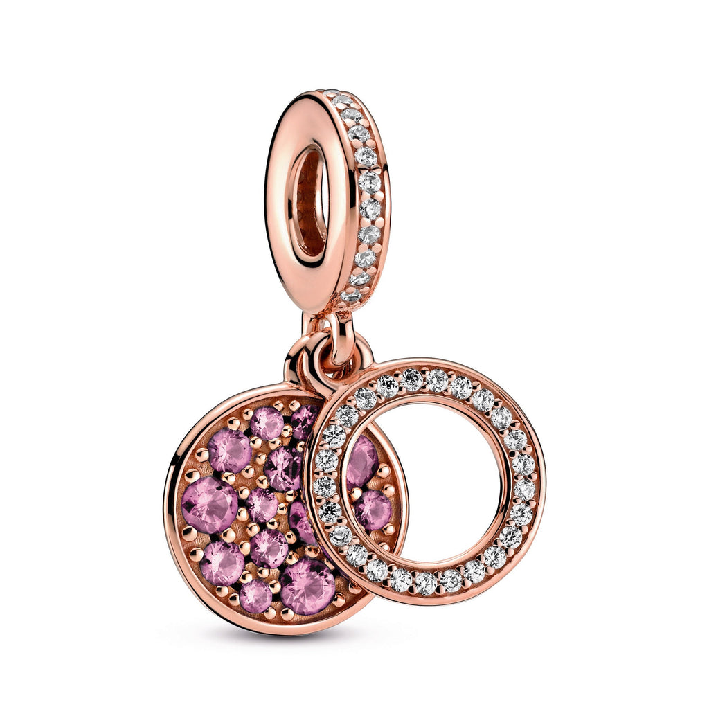 Pandora Sparkling Pink Disc Double Dangle Charm