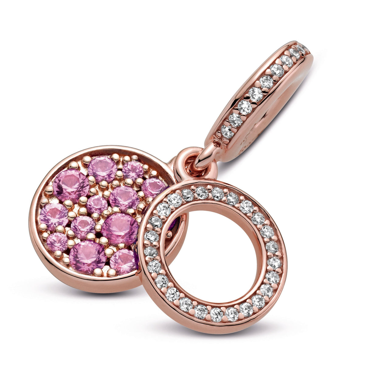 Pandora Sparkling Pink Disc Double Dangle Charm