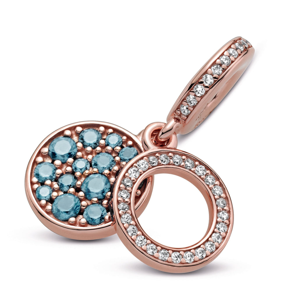 Pandora Sparkling Light Blue Disc Double Dangle Charm