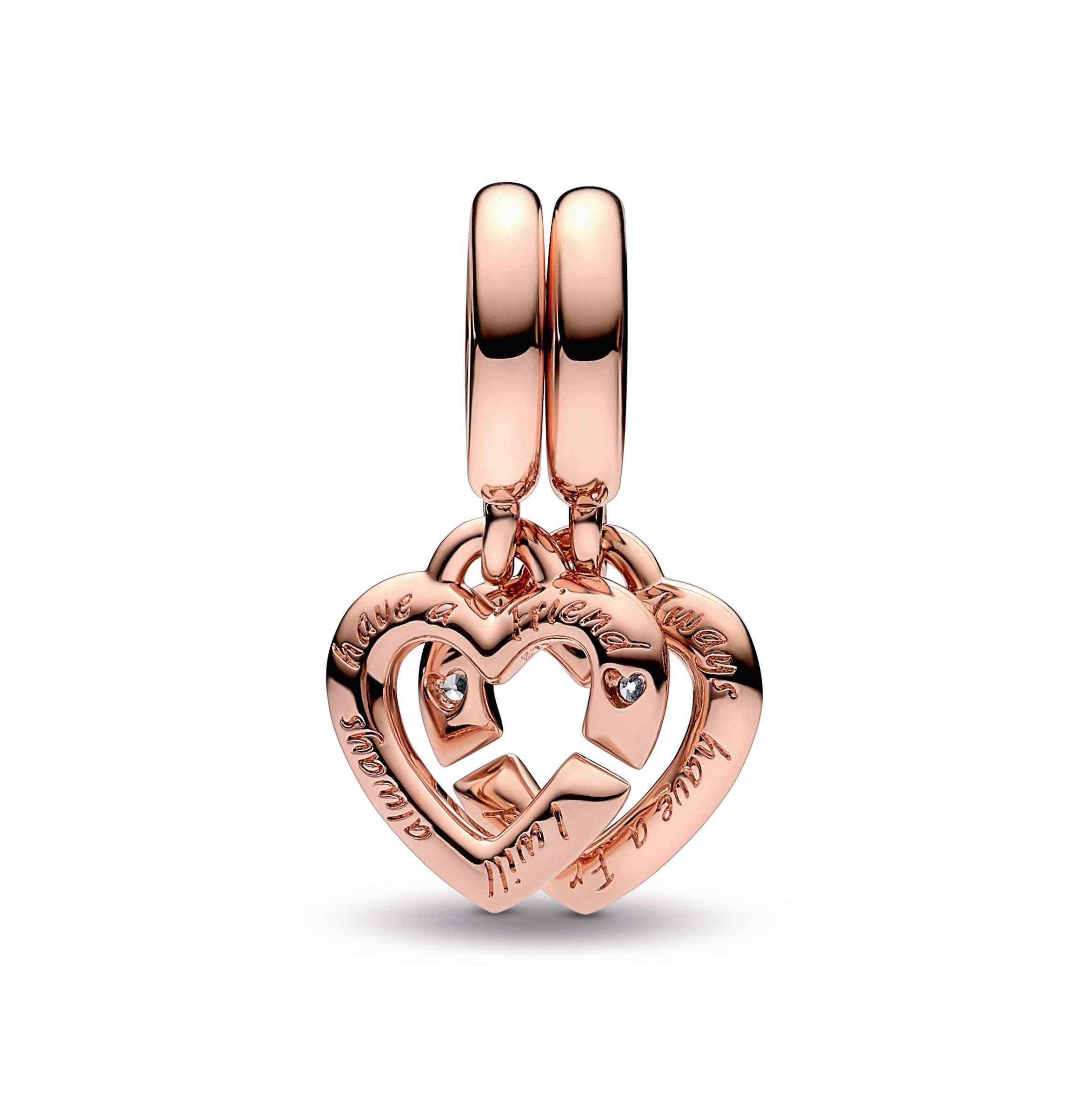 Pandora Linked Sister Hearts Split Dangle Charm