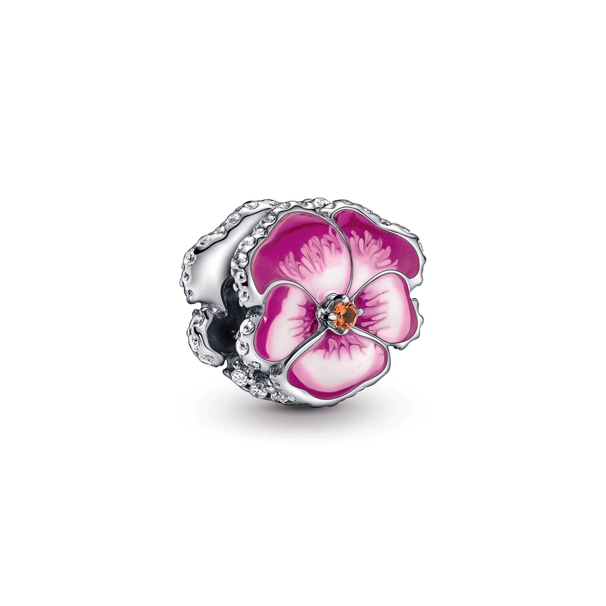 Pandora Pink Pansy Flower Charm