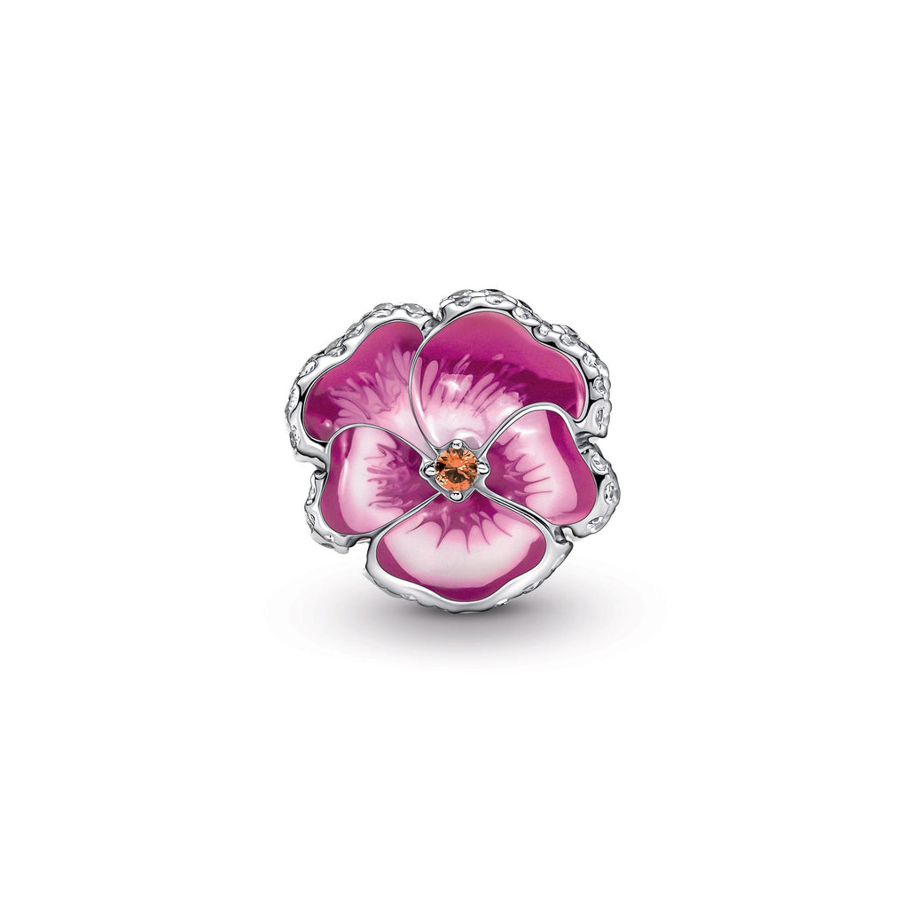 Pandora Pink Pansy Flower Charm