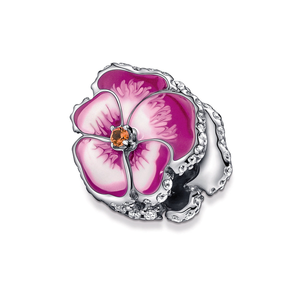 Pandora Pink Pansy Flower Charm