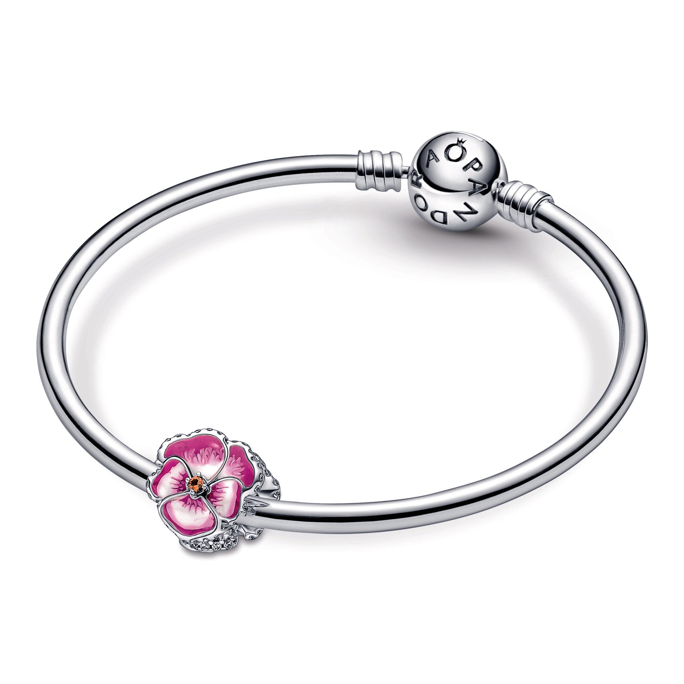 Pandora Pink Pansy Flower Charm