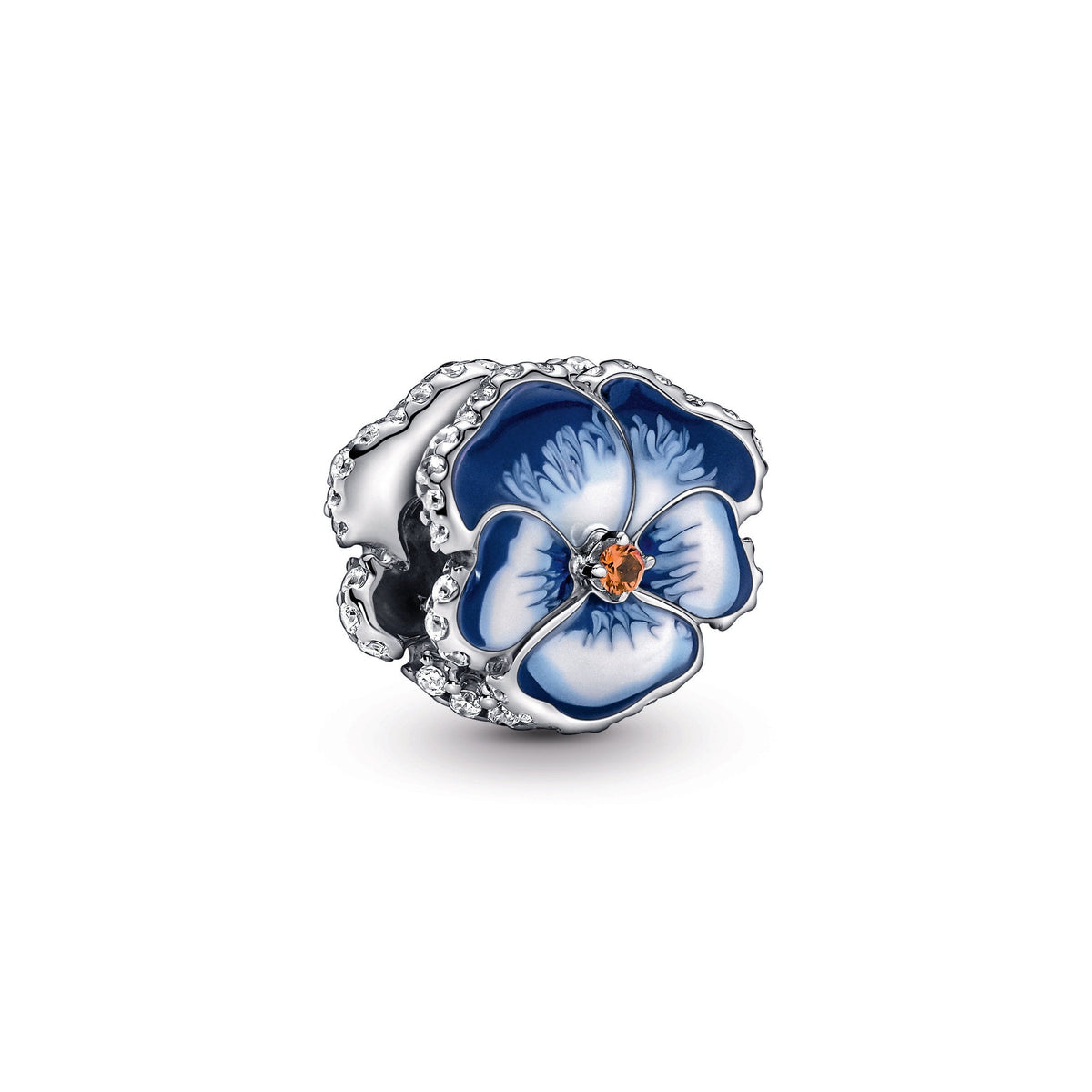 Pandora Blue Pansy Flower Charm
