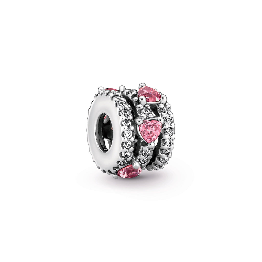 Pandora Sparkling Triple Halo Hearts Charm