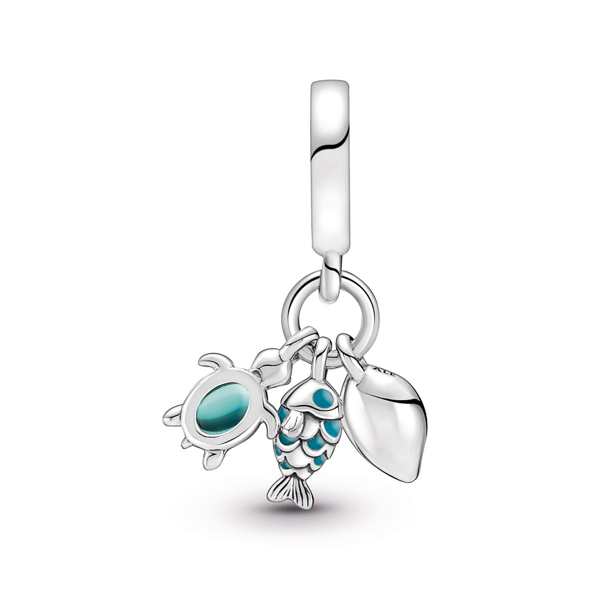 Pandora Fish, Sea Turtle & Conch Triple Dangle Charm