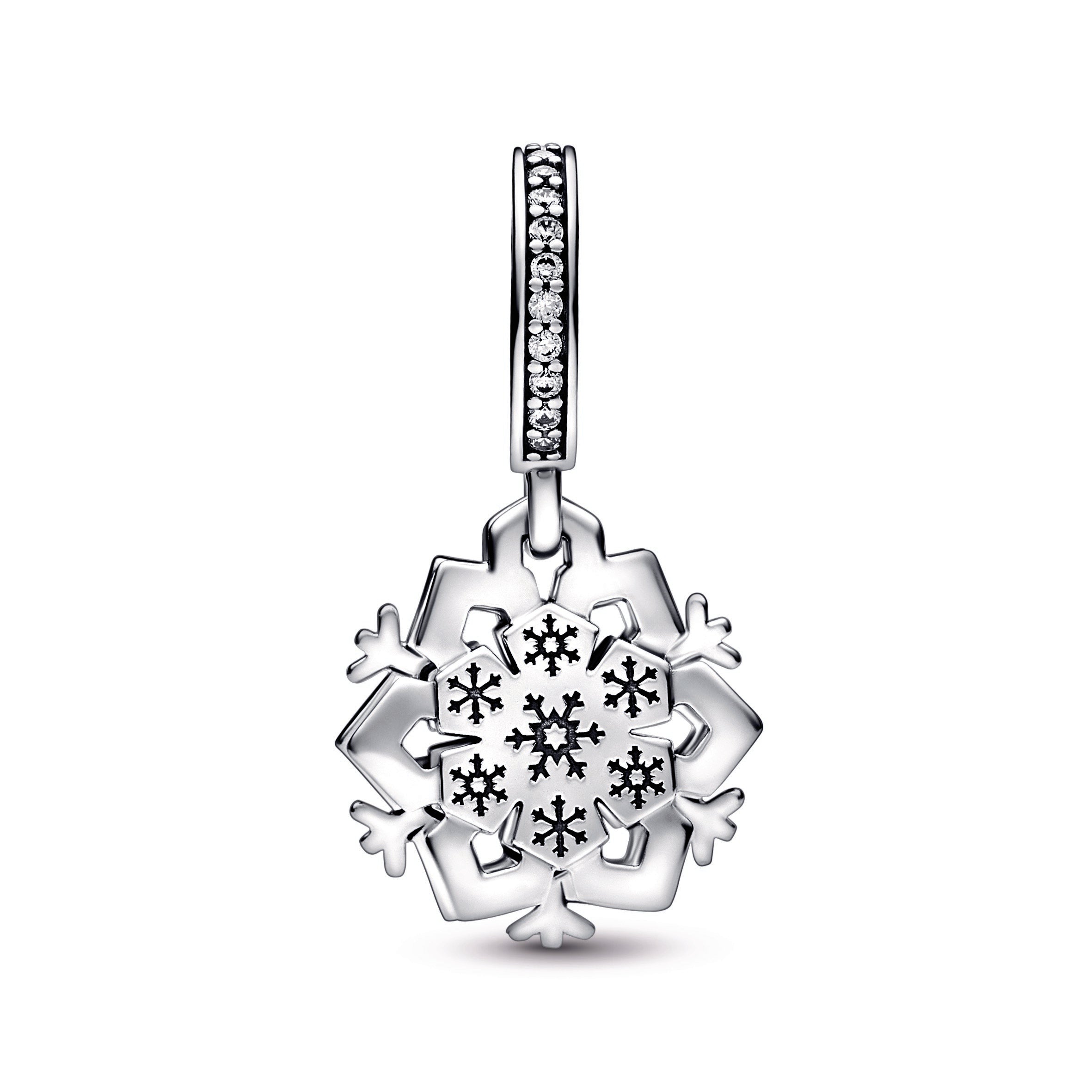 Pandora Sparkling Snowflake Double Dangle Charm